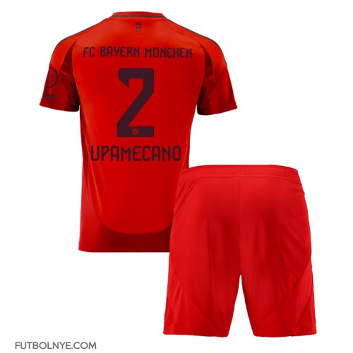 Camiseta Bayern Munich Dayot Upamecano #2 Primera Equipación para niños 2024-25 manga corta (+ pantalones cortos)